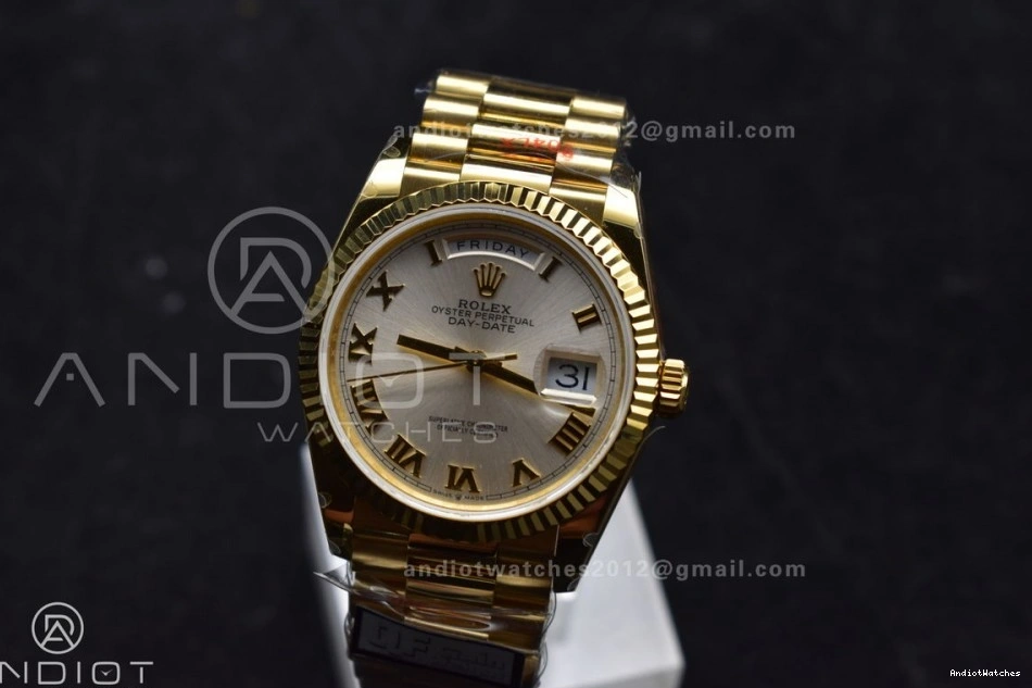 Markers President Weight) Silver 904L with YG on Bracelet 36 699 Best Durable DayDate Steel Dial Edition Roman V5 (Gain QF vr3255 0903